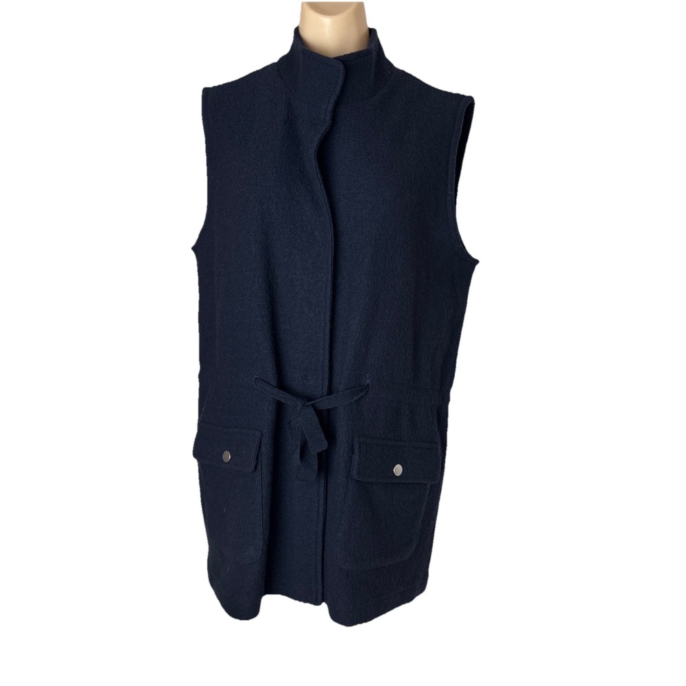 Jones New York 100% Wool Vest Dark Navy Blue Womens size Large